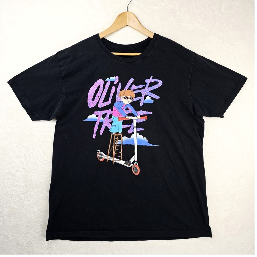 Oliver Tree T-Shirt Men's Size XXL 2XL Black Cartoon Scooter Hip Hop Band Tee